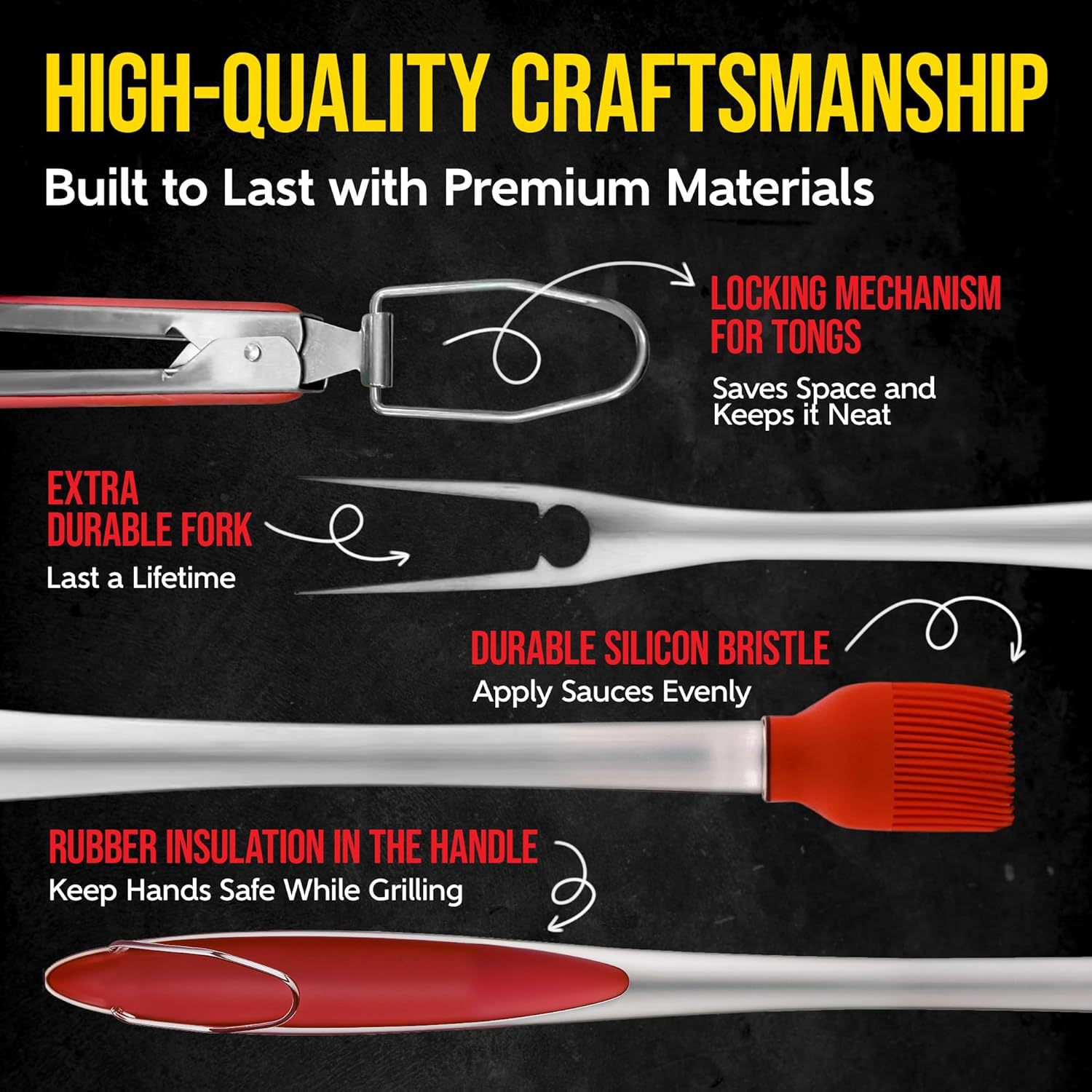 Juego de herramientas de barbacoa de acero inoxidable de venta caliente transfronteriza de Amazon