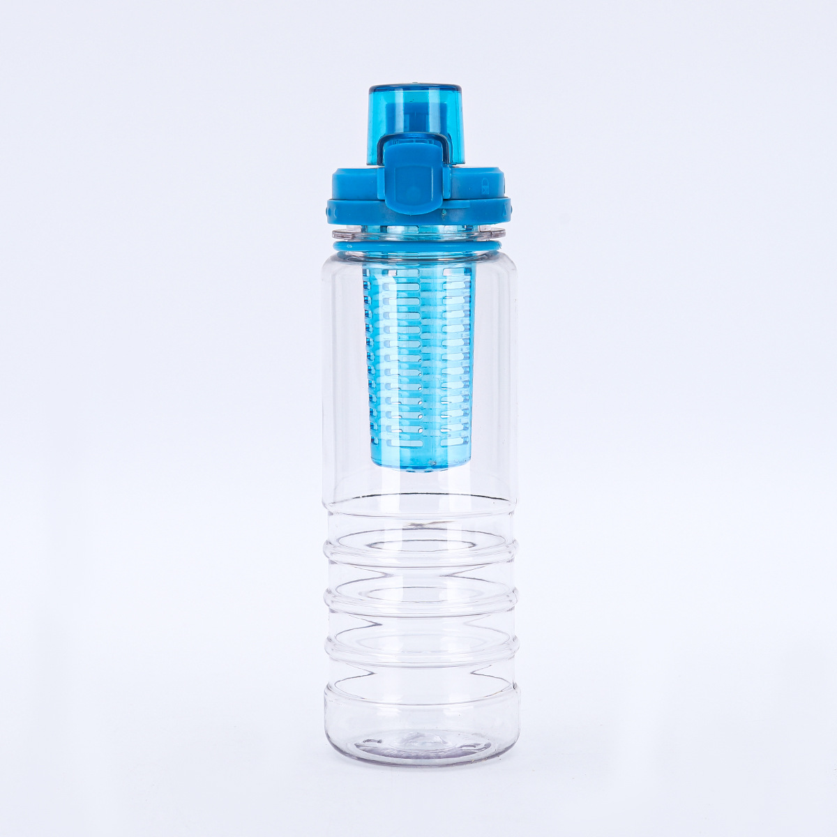 Nuevo deportivo taza de fruta de plástico de gran capacidad con tanque de fruta taza espacial de plástico transparente tapa rebote taza de agua recta