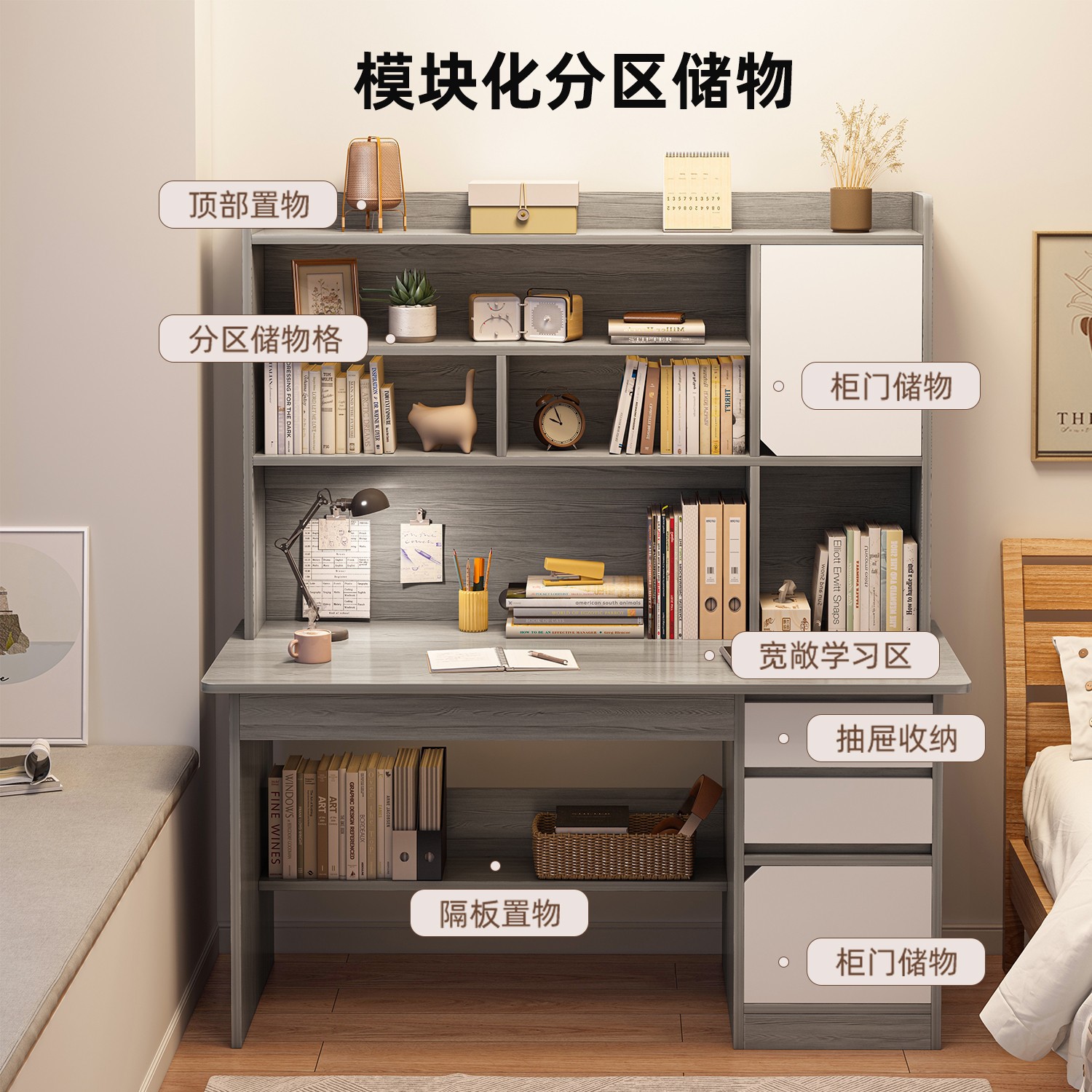 Escritorio de escritorio estante de estudiantes en casa escritorio de escritorio escritorio de estudiantes de secundaria 2025 nuevo escritorio de estudio