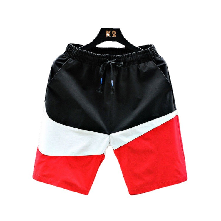 Cross-border Foreign Trade Fast-drying Sports Leisure Fashion Loose Color Stitching Straight Barrel Boys Beach Shorts