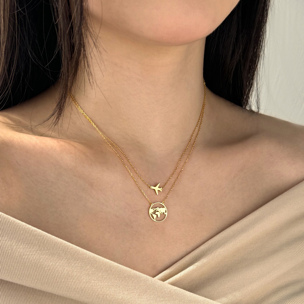 925 Sterling Silver Pendant Material 925 Sterling Silver Zircon Inlay Solid Color Layered Necklaces