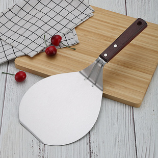 Stainless steel pizza shovel cake shovel wooden handle baking tool thick pizza shovel pizza shovel in stock