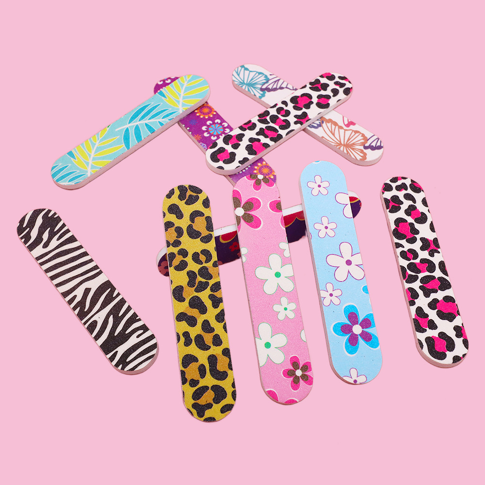 Mini Straight Eva Flower Scraper, Cute Double-Sided Manicure Sanding Strip, Polishing Strip, Fashionable Manicure Tool