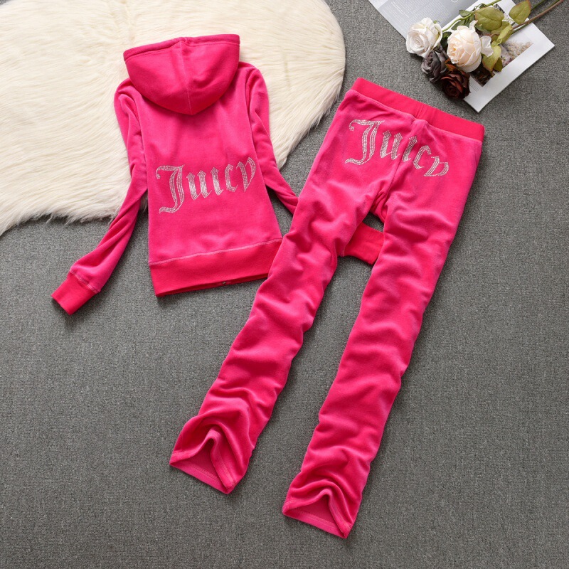 New Velvet Fashion Casual Sports Suit Women's Hot Diamond Cardigan Hooded Sweatshirt Pants Slim Two-Piece Set New Velvet Fashion Casual Sports Suit Women's Hot Diamond Cardigan Hooded Sweatshirt Pants Slim Two-Piece Set