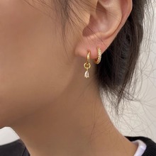 Jennie同款不对称水滴小耳圈两戴简约个性耳环耳饰女2026新款爆款