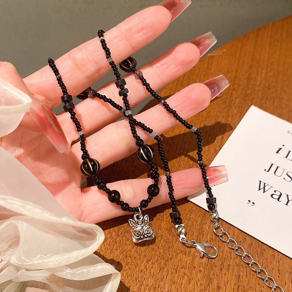 新中式幸运花吊坠仿和田玉仿碧玉苹果绿玉石镶嵌项链高级感设计