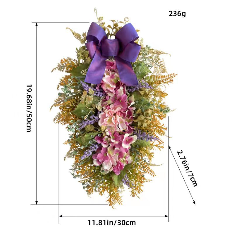 Hong Kong amor flores de simulación al revés árbol Amazon gran Hortensia púrpura guirnalda arco puerta colgando decoraciones