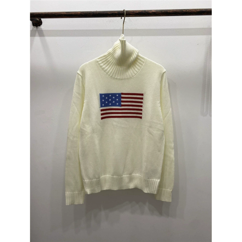 Демисезонный вязаный свитер USA, с вышивкой, корейский стиль, plus size