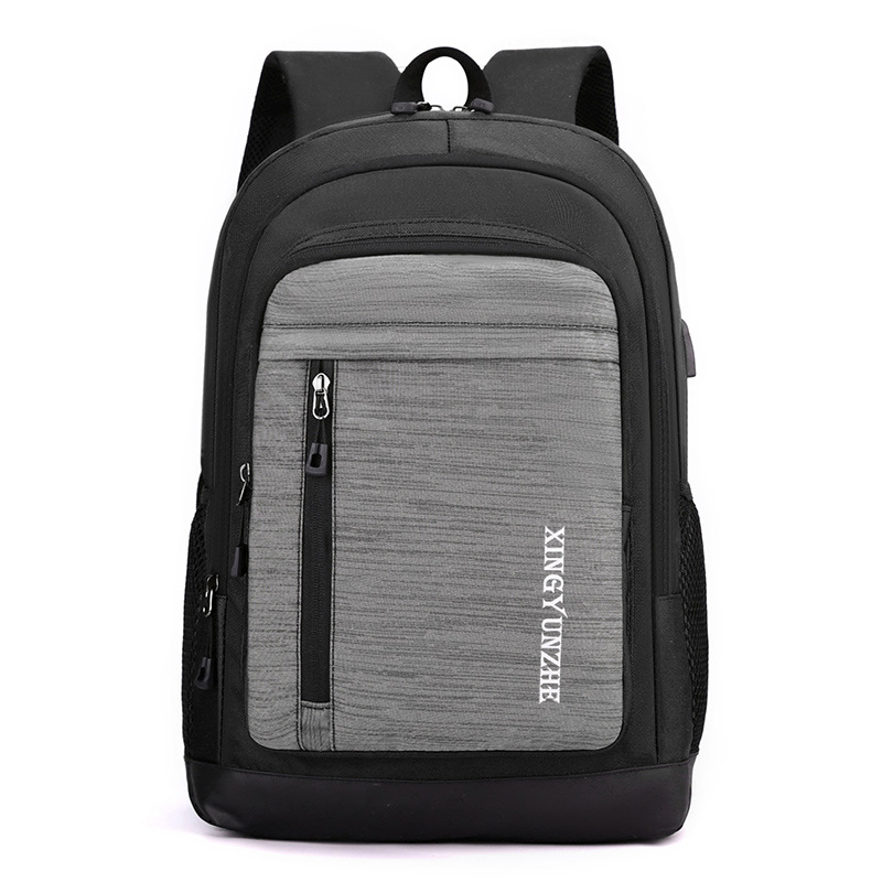Mochila para computadora portátil de nailon para hombre con carga inteligente usb