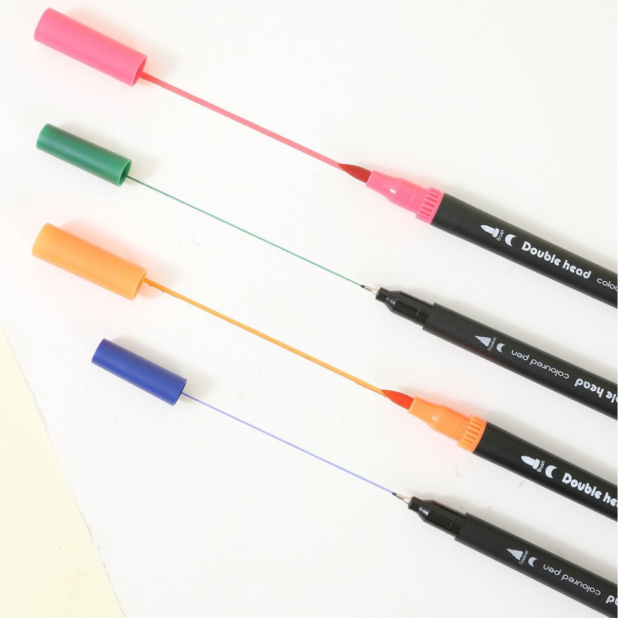 Personalizada doble cabeza de acuarela color blando pincel conjunto de pincel de dibujo ecológico lavable pincel de galleta de arte suministros de pintura