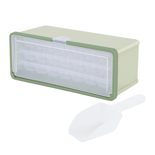 Amazon's new ice box household ice cube mold multi-layer ice box with lid pp plastic pull-out ice tray