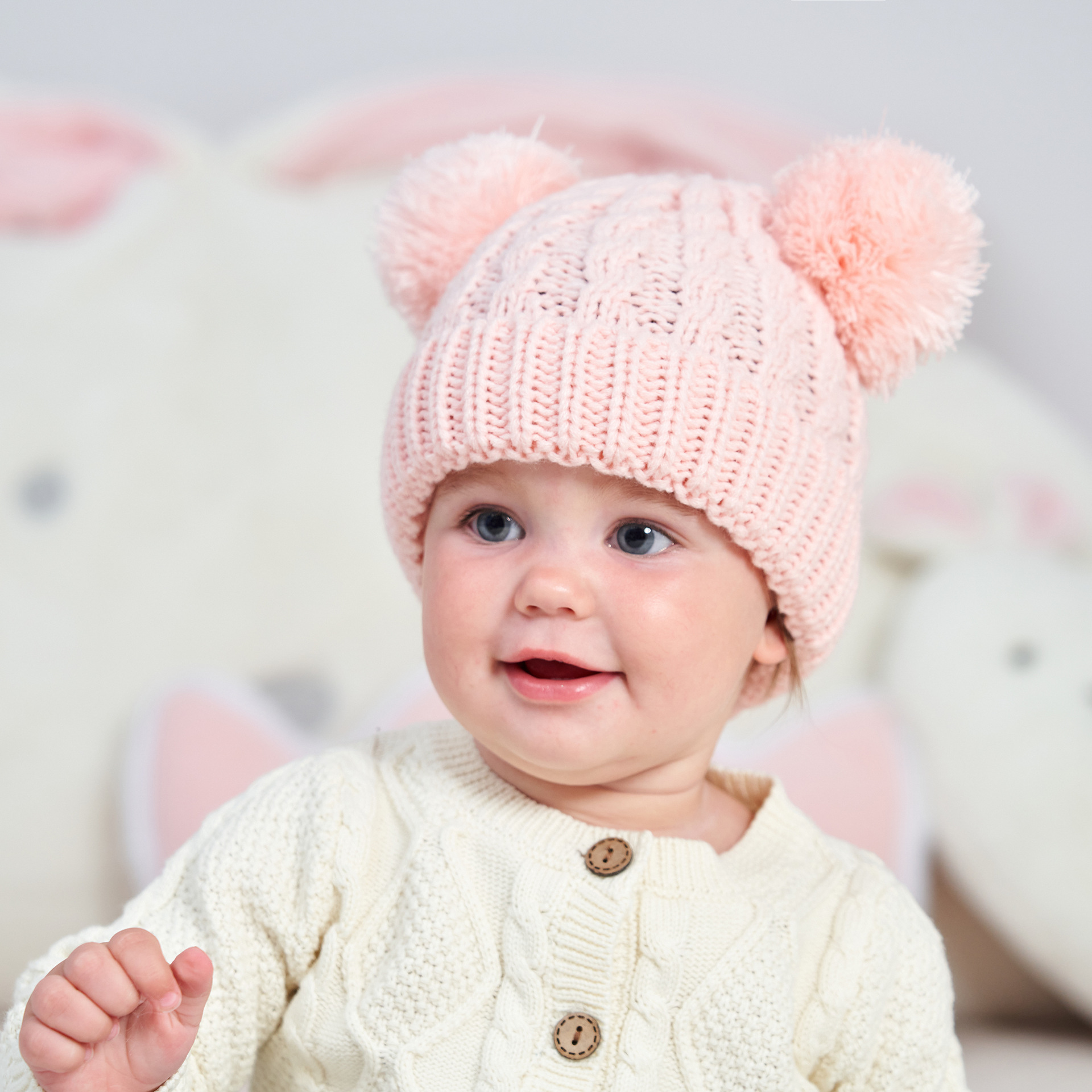 63g Weight Hat Classification Children Unisex Fashion Solid Color Jacquard Wool Cap