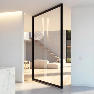 Kfc Door Aluminum Alloy Partial Shaft Rotating Shop Hotel Building Lobby Glass Door Floor Spring Restaurant Customization