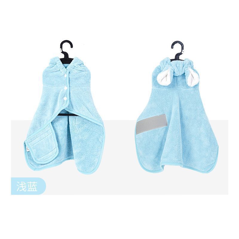 【블루】후드 목욕가운