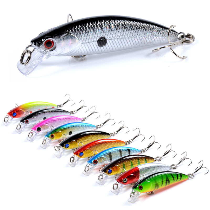 2 Pcs Sinking Minnow Fishing Lures Hard Baits Fresh Water Bass Swimbait Tackle Gear