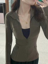 鱼骨瑜伽服外套女骑行服修身防晒衣健身女款收腰紧身穿搭运动上衣