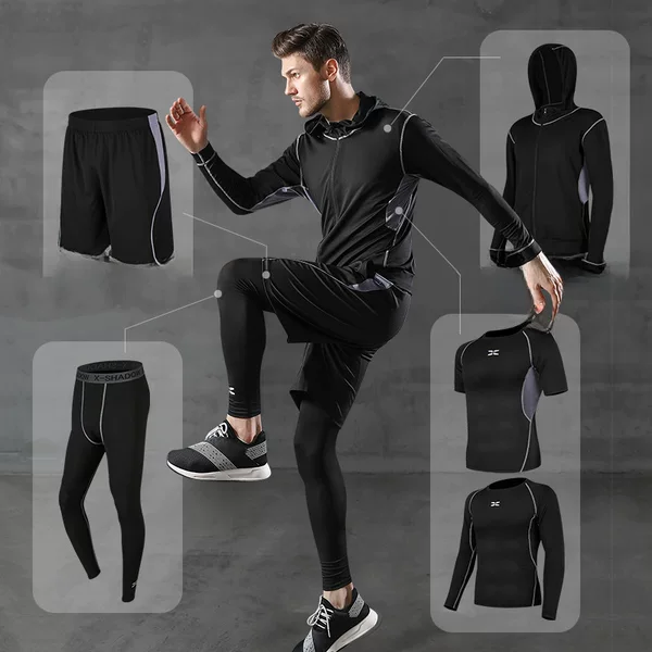 Running Sports Suit Men's Casual Men's Fitness Yoga Clothing Shorts Bodysuit Short-Sleeved Training Sportswear