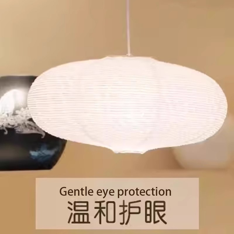 Lámpara de papel de viento silencioso estilo japonés dormitorio Noguchi Yong candelabros y linterna de papel esférica decorada por el viento