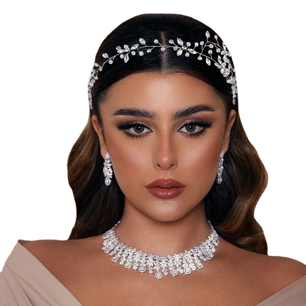 Yurapan HP142 estilo coreano tocado de novia de cristal diamante correa de pelo hecha a mano banda de pelo vestido de dama de honor accesorios de boda