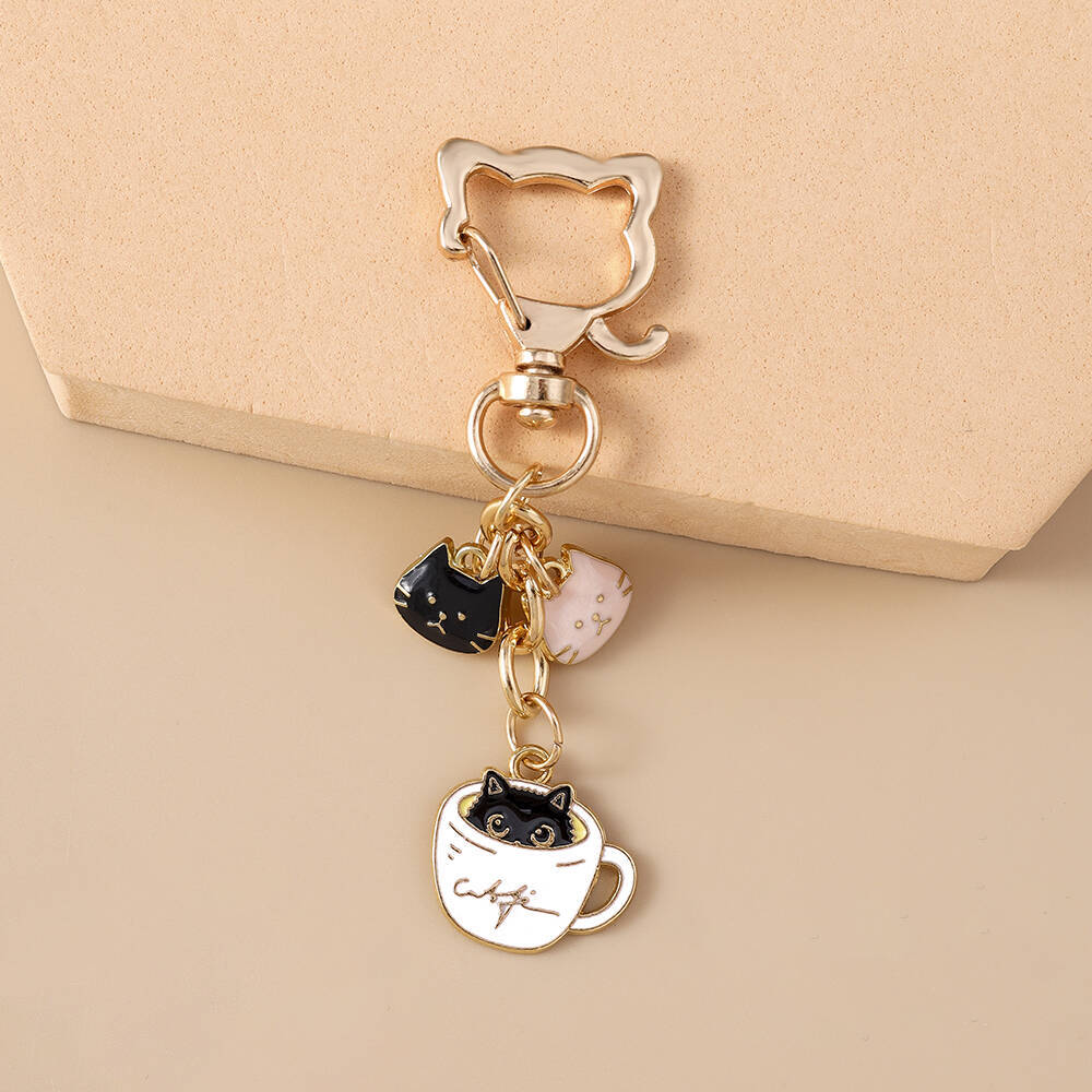12g Weight Spring Ring Trigger Clasp Closure Clasp Closure Type Bag Pendant, Keychain Classification 1 Piece Quantity Daily, Street Occasion Alloy Material Paw Print, Cat Pattern Women's Gender Cute, Modern Style Style 1 Piece Cute Modern Style Paw Print Cat Alloy Women's Spring Ring Trigger Clasp Closure Bag Pendant Keychain 10