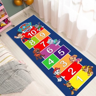 Children's Room kindergarten cartoon game hopscotch plaid carpet bedroom girl educational floor mat washable baby