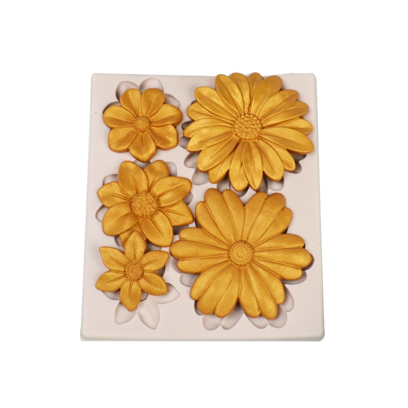 Nuevas herramientas para hornear crisantemo africano pequeño Zou Ju fondant cake molde chocolate cake decoración molde de silicona