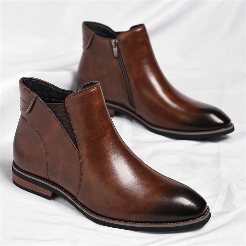 Men's Chelsea Boots with American-Style Zipper, Fleece-Lined, Large Size, Trendy Cross-Border Fashion Short Boots, Martin Boots for Men, Dropshipping Available Men's Chelsea Boots with American-Style Zipper, Fleece-Lined, Large Size, Trendy Cross-Border Fashion Short Boots, Martin Boots for Men, Dropshipping Available