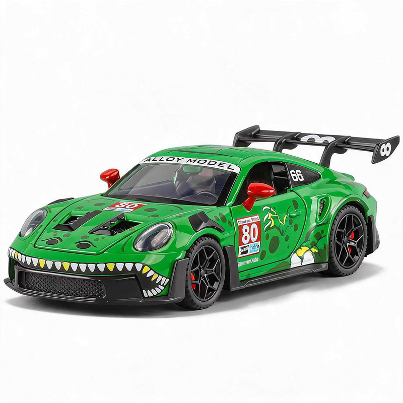 1:32 Boshijie GT3 Dinosaur Painted Edition Alloy Car Model with Pull-Back Action, Sound and Light, Decorative Painting, Surprise Gift for Children 1:32 Boshijie GT3 Dinosaur Painted Edition Alloy Car Model with Pull-Back Action, Sound and Light, Decorative Painting, Surprise Gift for Children