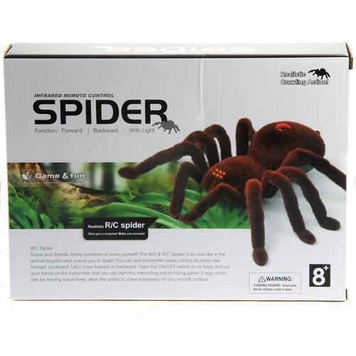 Fun and fun infrared remote controlled spider scary toy Halloween trick high simulation sticky fur crawling wolf spider