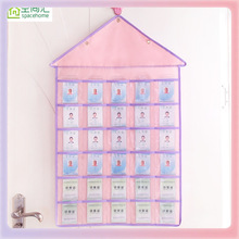 ✅透明插卡袋 门后布艺收纳袋幼儿识字卡收纳晨检挂袋名片袋储物