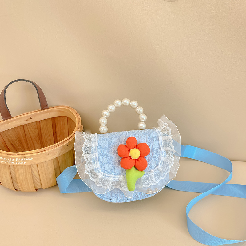 Nuevo bolso de los niños lindo pequeña flor exquisito mini monedero moda princesa bolso de estilo occidental bolsa de mensajero