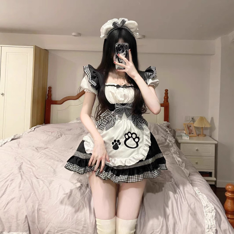メイド服 cos かわいいメイド ソフトガール ガール 猫 二次元 ロリータ コスプレ衣装 itA ドレス|undefined
