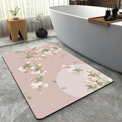 Chinese-style diatomaceous earth soft mat bathroom non-slip doormat entryway absorbent foot mat home use quick-drying mat