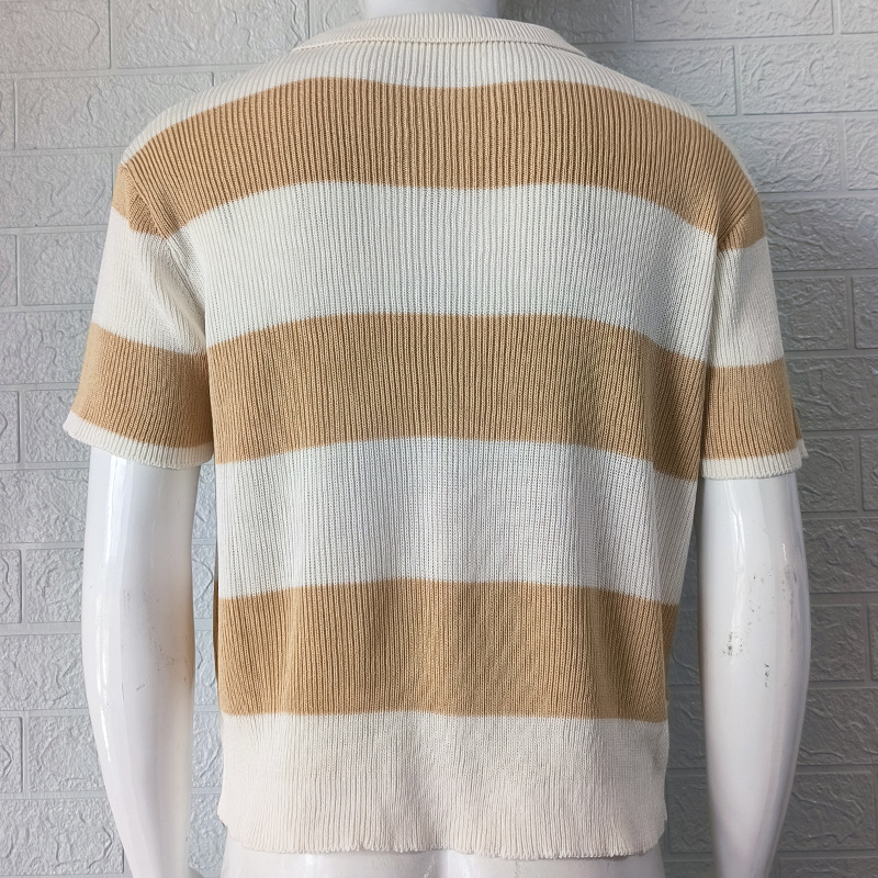 2024 Neues farbiges kurzärmliges Polokragen-Strickhemd Muscle Men's Wear_voghion.com