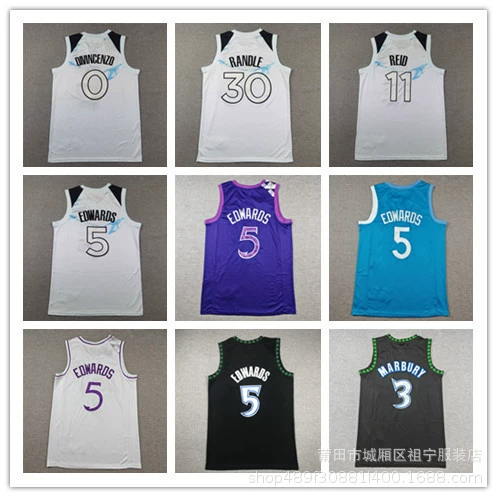 Кросс-бордерная баскетбольная форма ретро вышивка оптом Timberwolves №5 баскетбольная форма дропшиппинг