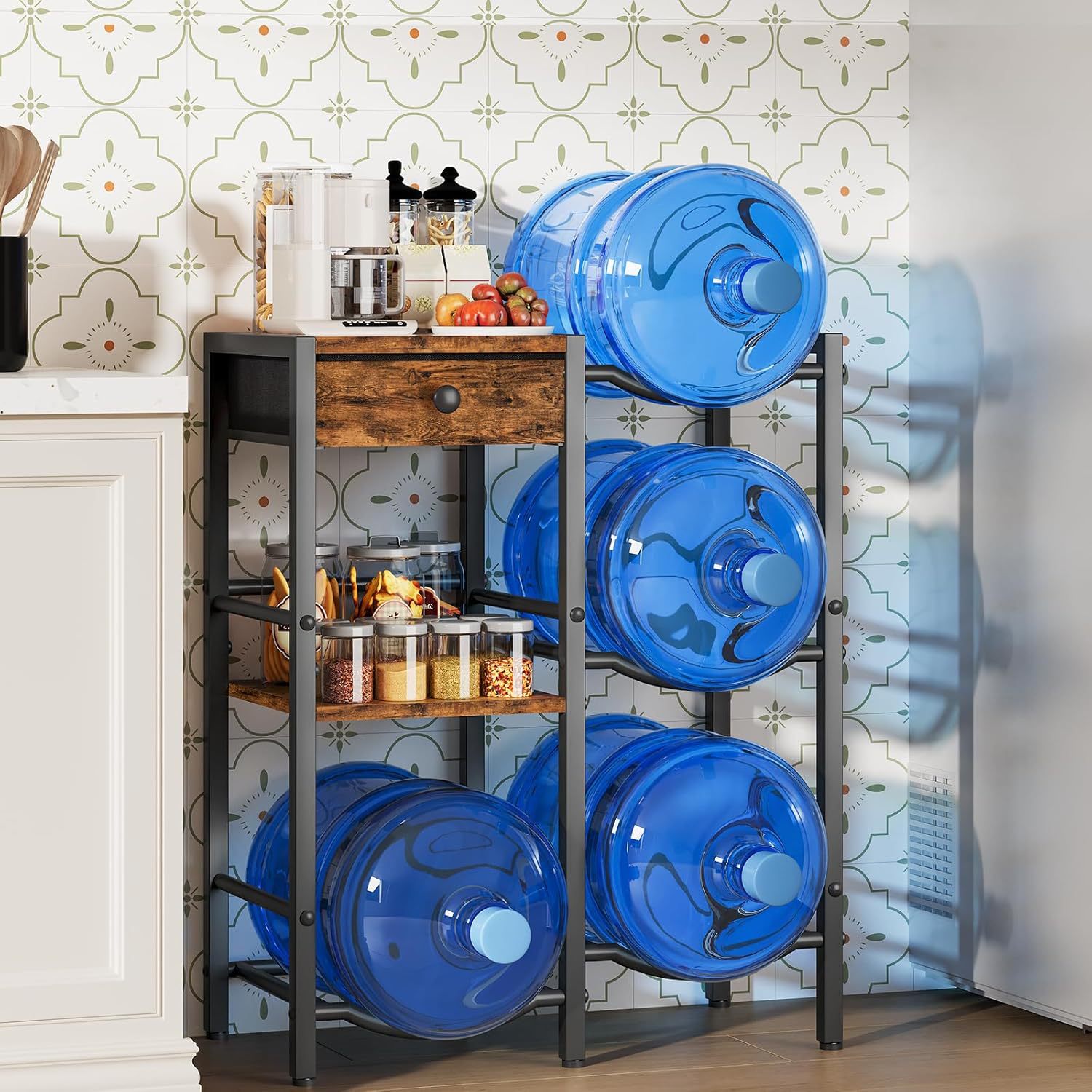 Cross-border Custom Bucket Rack Storage Rack Floor-standing Iron Barrel Water Rack Metal Bracket Office Multi-layer Storage Rack