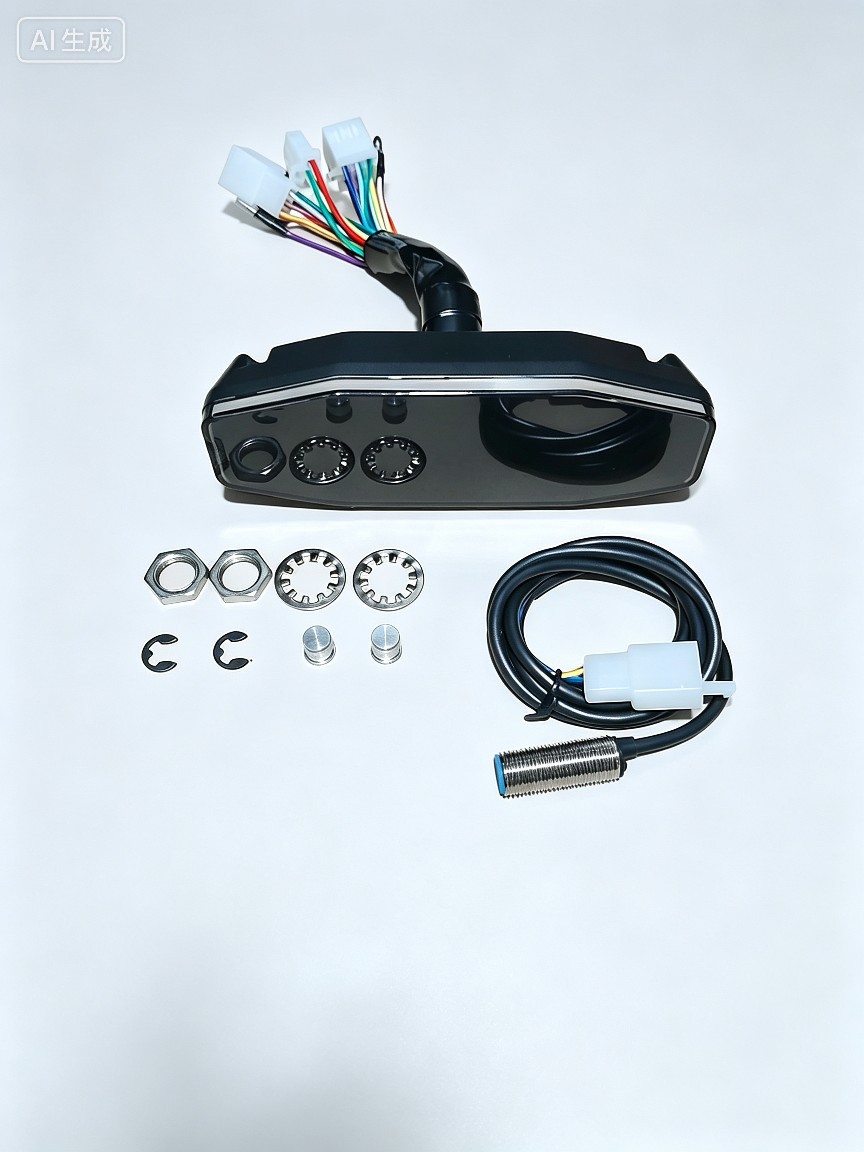 Motorcycle Modified Instrument Assembly Universal Model LED Digital Meter Voltage Meter Oil Level Meter + Sensor Wire