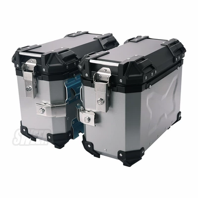 waterproof anti-collision trunk travel – Motorcycle trunk - 35l-side-box-embossed-silver