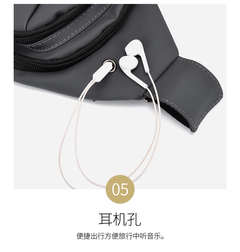 New high-quality waterproof nylon chest bag for men, simple and fashionable chest bag, large-capacity multi-layer crossbody bag, factory direct sales undefined