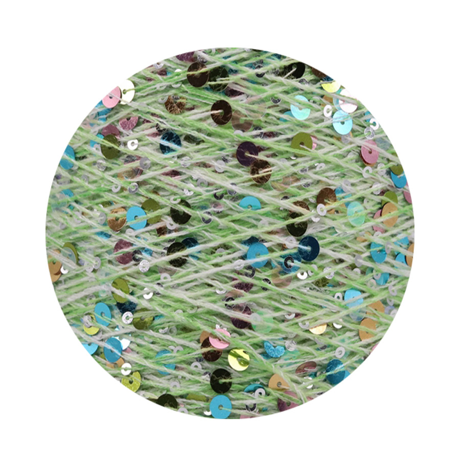 50g algodón lentejuelas hilo 3mm + 6mm peinado tamaño de lujo lentejuelas mano hilo tejer precio al por mayor