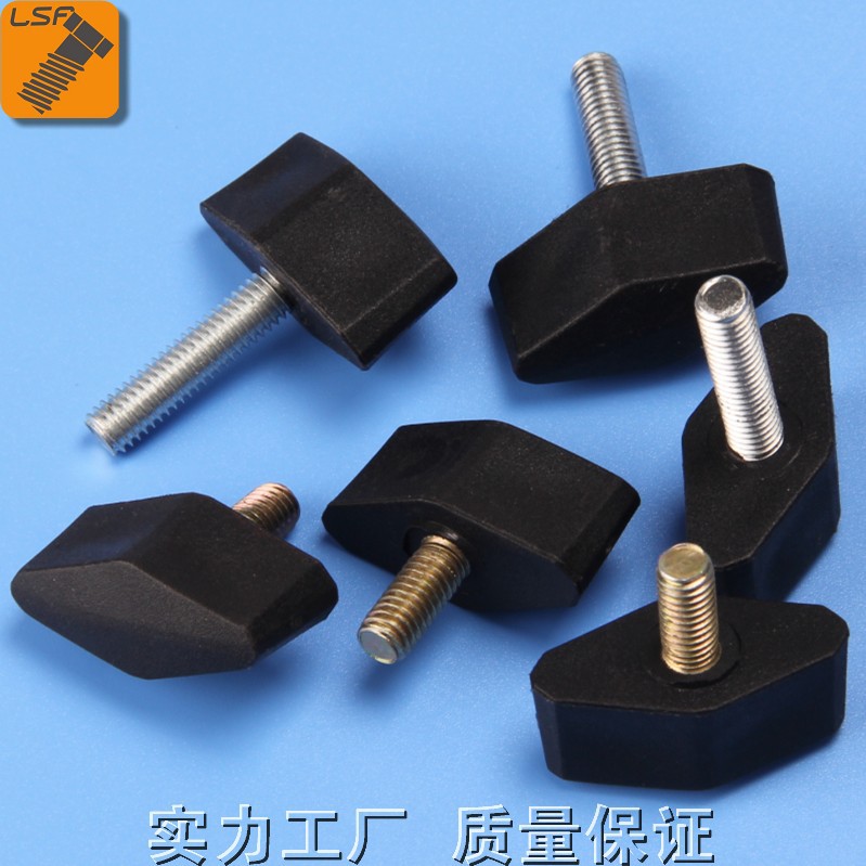 凌形手拧螺帽 凌形胶头手拧螺母 一字手拧把手铜螺母