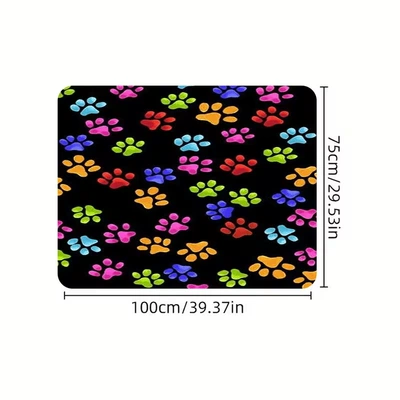 mat, wear-resistant, cross-border Amazon | Avtomobil döşəmə paspasları - sd265-colorful-claw-childlike-fun-75100cmcrystal-velvet-with-dot-plastic-backing
