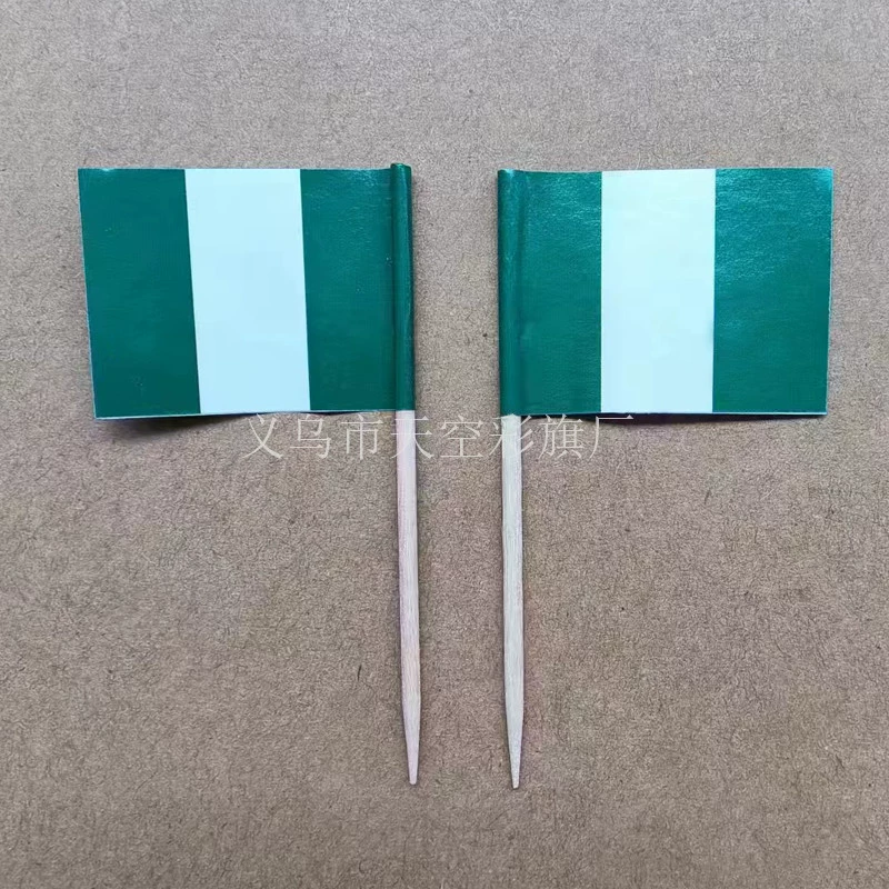 Нигерийская зубочистка вечеринка фруктовый торт стейк креативный вставка флаги страны зубочистки