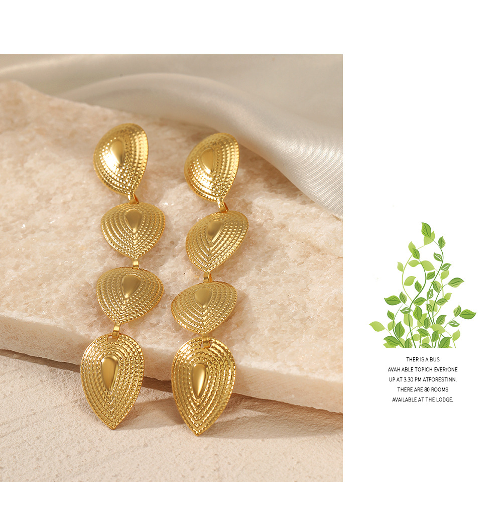 Elegant Water Droplets Stainless Steel Plating Drop Earrings 1 Pair