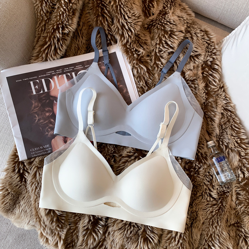 Sujetador soporte suave jalea tira inalámbrica colección de pecho ropa interior las mujeres pequeño pecho push up verano fino gran pecho pequeño