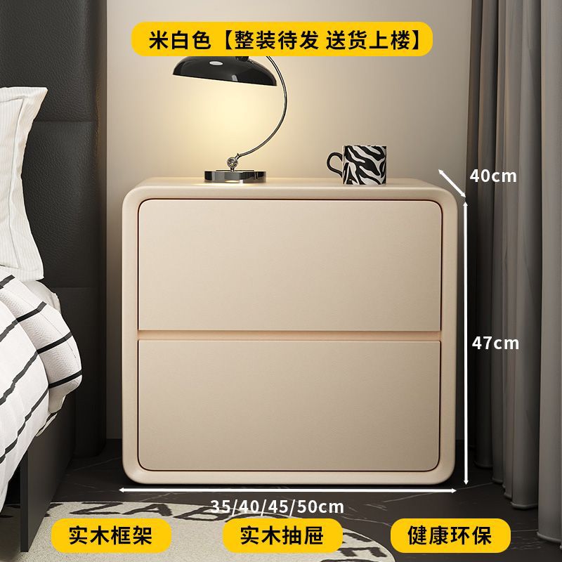 Mesa de té de madera sólida de alta calidad, mesa de cabecera de cama negra, gabinete de viento silencioso, gabinete simple de almacenamiento moderno, dormitorio simple