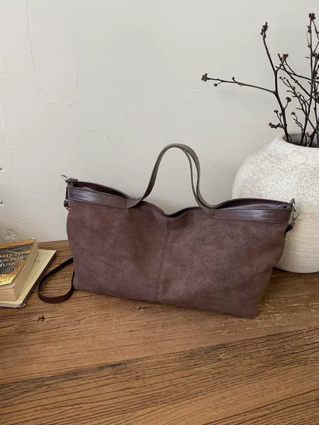 2026 New Retro Tote Bag for Women, Large Capacity, Versatile Shoulder and Crossbody Bag, Simple Soft Leather Handbag