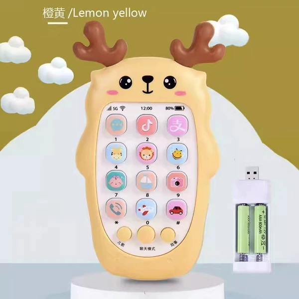 Yellow mobile phone, strap charging, charging version