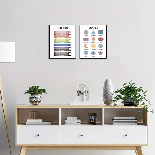 Set of 2 educational posters, homeschool prints rainbow handwritten alphabet, student room decoration