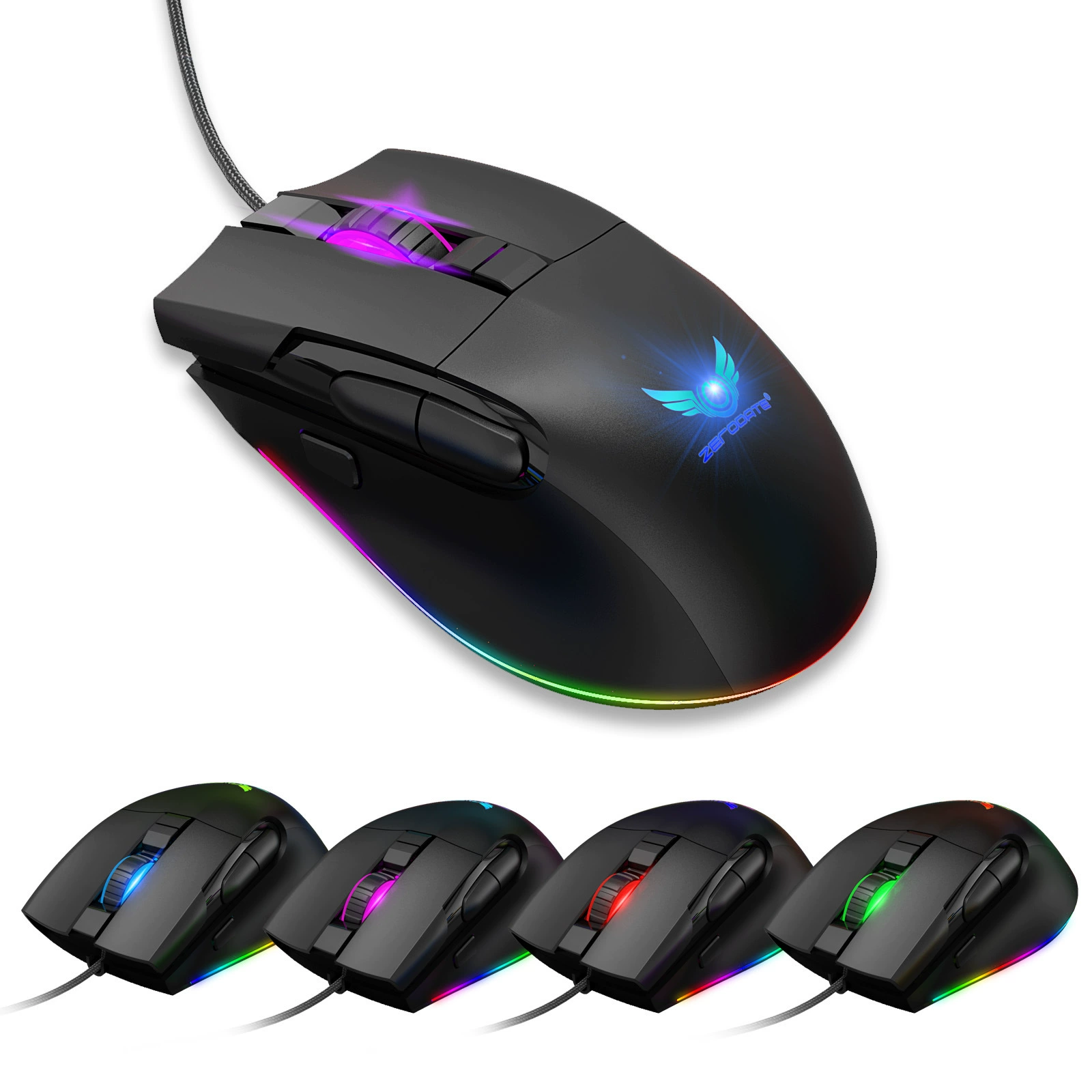 Spot game peripherals optical and electrical mouse G26 8-key RGB light macro definition mechanical game mouse game universal